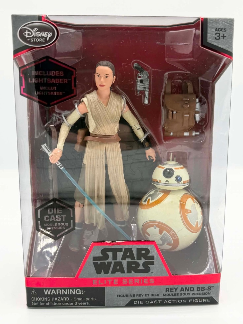 Rey And BB-8 With Blue Lightsaber Disney Star Wars Elite Series Die Cast